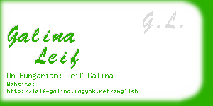 galina leif business card